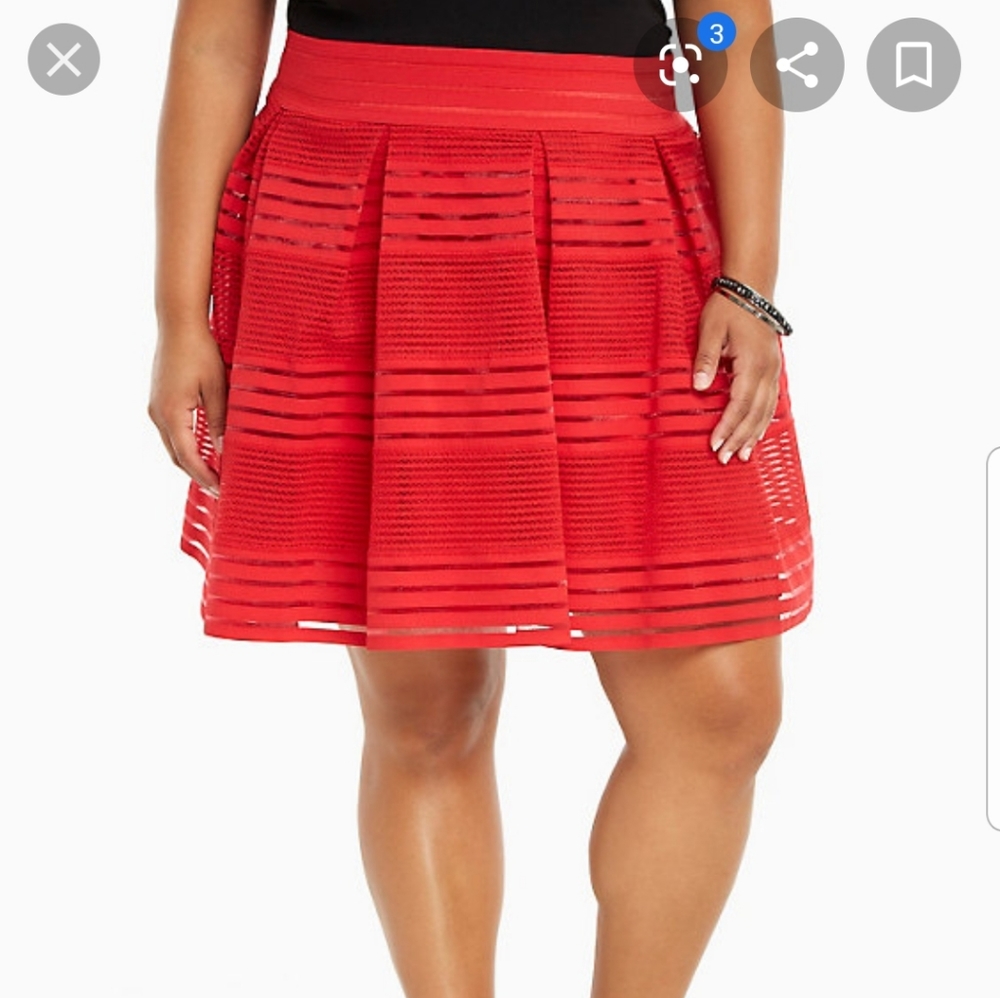 Torrid Red Elastic Waist Skirt